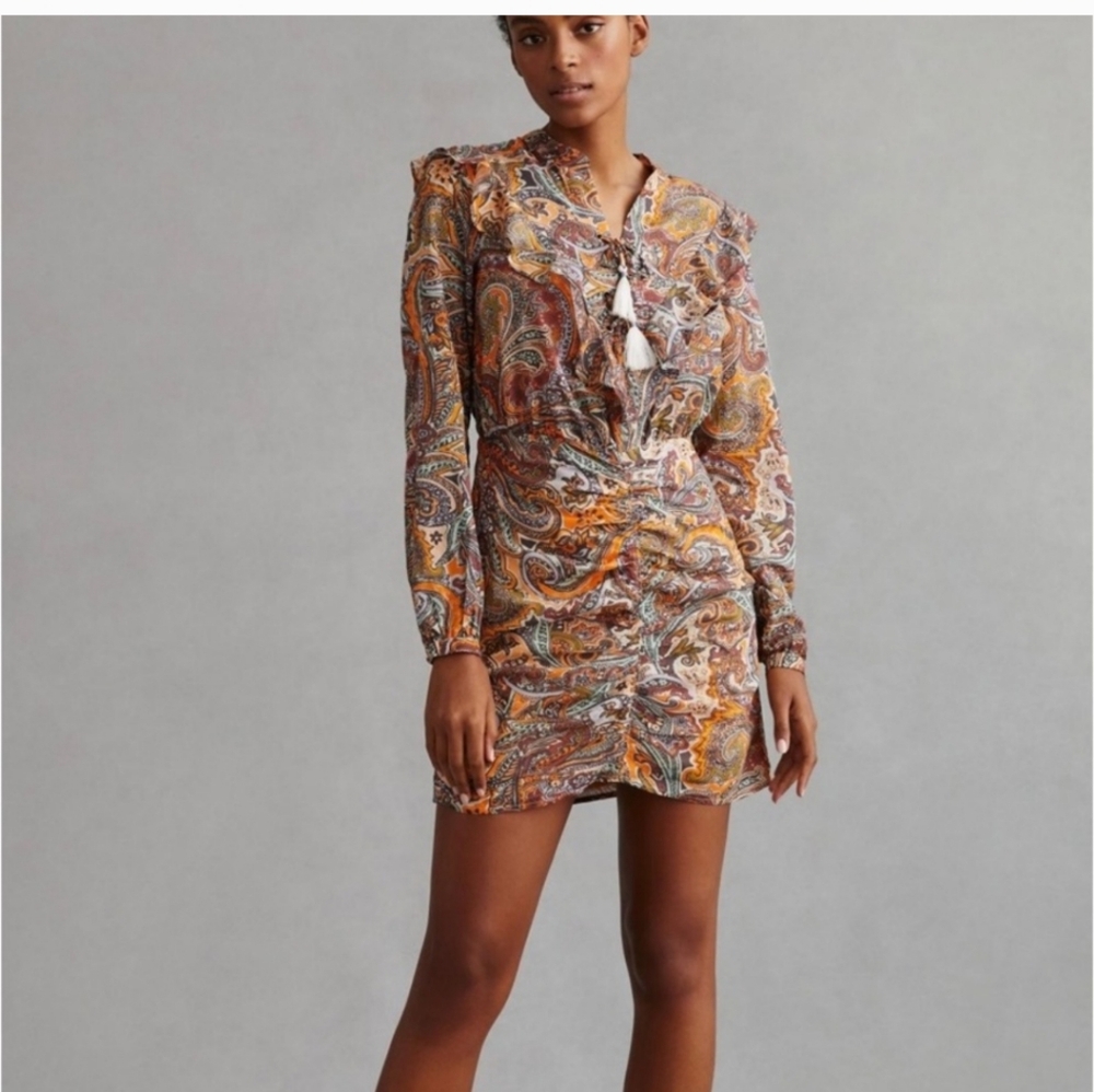 Anthropologie Lace Up Mini Dress Size 2